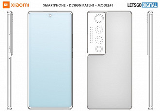 Modelo 1 da patente de sistema de câmeras para smartphones da Xiaomi. Fonte: LetsGoDigital