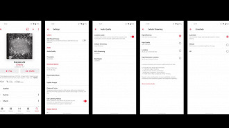 Telas da versão beta do Apple Music para Android. Fonte: 9to5google