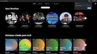 Ao acessar o YouTube Music pelo navegador Chrome, há a opção de instalar/abrir o PWA. Fonte: Vitor Valeri