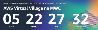 Contagem regressiva para a participação da Amazon no MWC 2021. (Imagem: Reprodução / AWS)