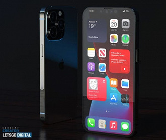 Renderização revela o suposto design do iPhone 13. (Imagem: Reprodução / LetsGoDigital)