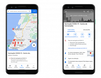 É possível ter informações detalhadas sobre a campanha de vacinação. (Imagem: Reprodução/ Google)