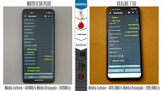 Teste de leitura e gravação de dados no smartphone através do app Passmark