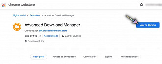 Imagem: Extensão Advanced Download Manager.