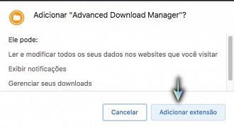 Imagem: Extensão Advanced Download Manager.
