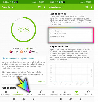 Imagem: App AccuBattery.