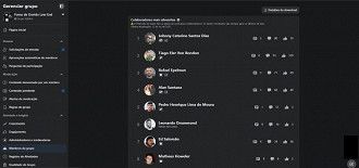 Lista de membros mais ativos no grupo do Facebook. Fonte: Vitor Valeri