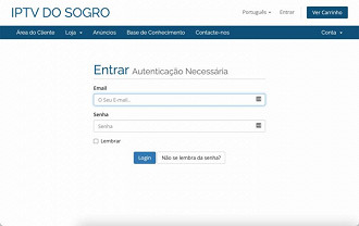 A plataforma IPTV do Sogro tinha planos que começavam em R$ 42 mensais. (Imagem: Reprodução / PPLWare)