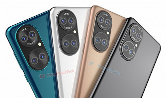 Renderizações do Huawei P50. (Imagem: Reprodução / Waqar Khan)