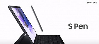 S Pen inclusa na caixa do tablet. (Imagem: Reprodução / Samsung)