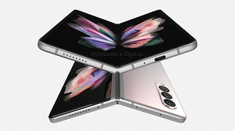 Provável visual do Galaxy Z Fold 3. (Imagem: Reprodução/Steve Hemmerstoffer)