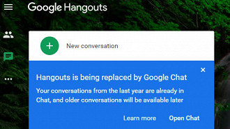 Mensagem no Hangouts em navegadores (web). Fonte: 9to5google