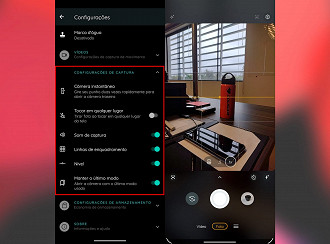 Outras configurações de câmera que pode ser usadas
