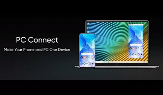 O notebook é compatível com a conexão PC Connect da Realme. (Imagem:Reprodução/Realme)