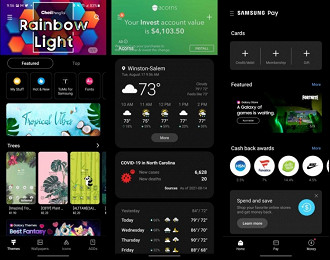 Captura de tela de aplicativos com propaganda que são desenvolvidos pela Samsung para seus celulares. Fonte: 9to5google