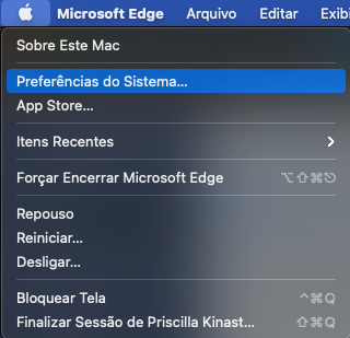 Menu Apple > Preferências do Sistema.