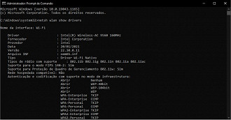 Captura de tela do Prompt de comando (executado como administrador). Fonte: Vitor Valeri