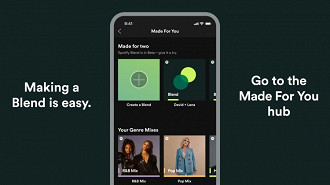 Sistema de geração de playlists coletivo Blend. Fonte: Spotify