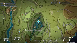 Locais de pesca na região de Sumeru em Genshin Impact - 02 - Montanha Devantaka (Devantaka Mountain).