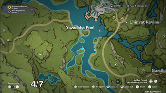 Locais de pesca na região de Sumeru em Genshin Impact - 04 - Perto da Piscina Yazadaha (Yazadaha Pool).