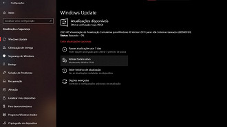Captura de tela da atualização opcional KB5005101 do Windows 10 versão 21H1. Fonte: Vitor Valeri