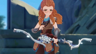 Protagonista de Horizon Zero Dawn, Aloy, em Genshin Impact. Fonte: miHoYo