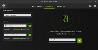 Captura de tela da versão 1.3 do programa RTX Broadcast. Fonte: NVIDIA