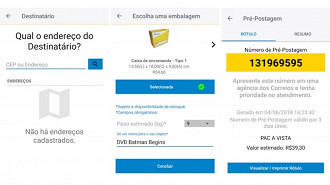 O próprio Correios tem um app oficial para acompanhar sua encomenda. (Imagem: Reprodução/Correios)