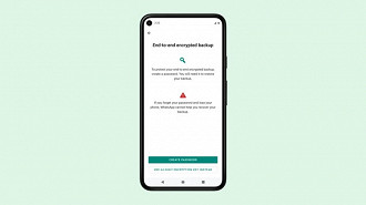 Captura de tela demonstrando a criptografia do backup no WhatsApp. Fonte: WhatsApp