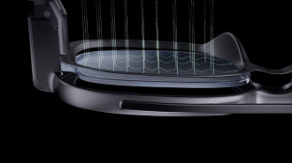 Sistema de refração da luz dos óculos Xiaomi Smart Glasses. Fonte: Xiaomi Sistema de refração da luz dos óculos Xiaomi Smart Glasses. Fonte: Xiaomi