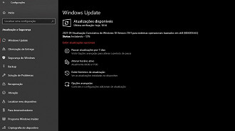 Atualização KB5005565 para Windows 10 versão 21H1 sendo instalada. Fonte: Vitor Valeri