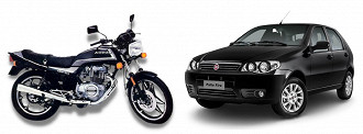 Honda CB 400 e o Fiat Palio Fire são modelos populares que estão dentro do valor de uma iPhone 13.