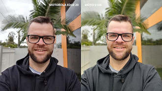 Motorola Edge 20 vs Moto G100 - selfie retrato