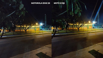 Motorola Edge 20 vs Moto G100 - ultrawide noturna