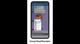 Captura de tela mostrando a visualização de informação sobre quem leu determinada mensagem. Fonte: Telegram