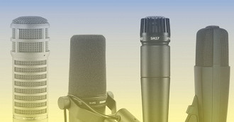 Imagem ilustrativa de microfones dinâmicos (Dynamic Microphones). Fonte: landr