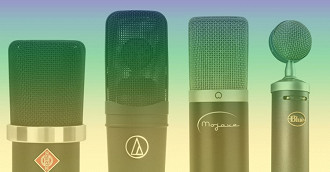 Microfones condensadores de diafragma grande (Large Diaphram Condensor Microphones). Fonte: landr blog