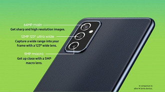 Câmeras do Galaxy M52 5G tem praticamente mesmo desempenho do Galaxy. A72. (Imagem: Reprodução/Samsung)