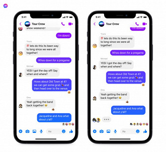 Conversas em grupo entre usuários do Messenger e do Instagram. Fonte: Facebook