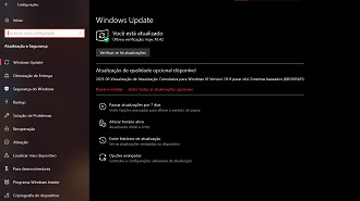 Captura de tela da atualização opcional KB5005611 do Windows 10 versão 21H1. Fonte: Vitor Valeri