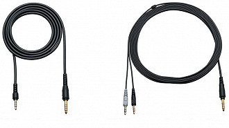 Cabos inclusos na caixa dos headsets Audio Technica ATH-GDL3 e ATH-GL3. Fonte: Audio Technica