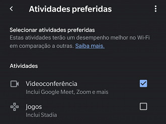 Preferências no app Google Home para obter o melhor desempenho possível da conexão com a internet via Wi-fi. Fonte: Vitor Valeri