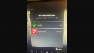 Foto de tela com opção de sincronização com o Apple Music no PlayStation 5. Fonte: Reddit