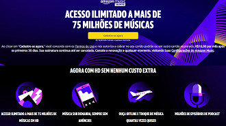 Captura de tela da página dedicada a assinatura do serviço Amazon Music Unilimited. Fonte: Vitor Valeri