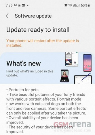 Changelog da atualização de outubro para o Galaxy Z Flip 3. (Crédito: GSM Arena/Reprodução)