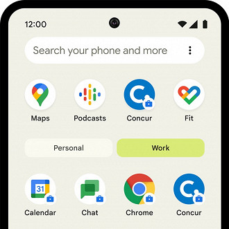 Dois modos para separar aplicativos pessoais de apps utilizados de maneira profissional. Fonte: Google