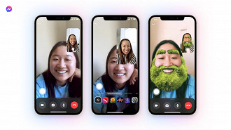 Group Effects no app Facebook Messenger durante vídeochamadas. Fonte: Facebook
