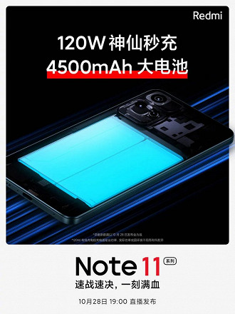 Bateria de 4.500 mAh com suporte para cargas de 120W. (Crédito: Xiaomi/Reprodução)
