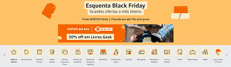 Captura de tela do banner e das opções de filtros do evento Esquenta Black Friday em 2021. Captura de tela do banner e das opções de filtros do evento Esquenta Black Friday em 2021.