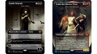 Conde Drácula (a esquerda) e Irmãs dos Mortos-Vivos (na direita).